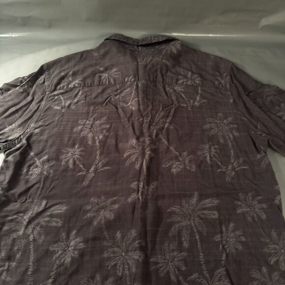 Foundry Supply Co Hawaiian Button Up Tall Shirt Mens Palm Trees Rayon Top - Picture 9 of 13